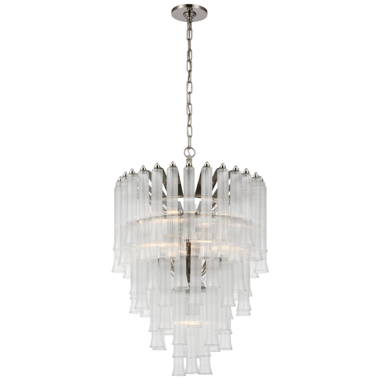 Lorelei Small Waterfall Chandelier, 9-Light, Polished Nickel, 20.5"W (JN 5252PN-CG CX32U)