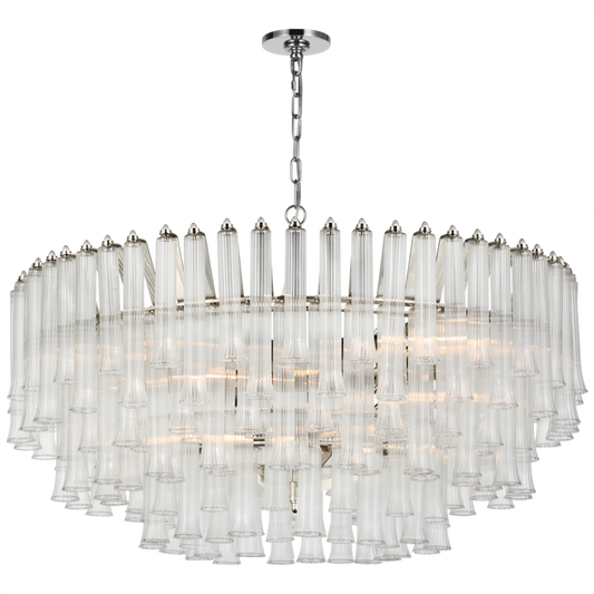 Lorelei X-Large Chandelier, 12-Light, Polished Nickel, 40"W (JN 5254PN-CG CX40W)