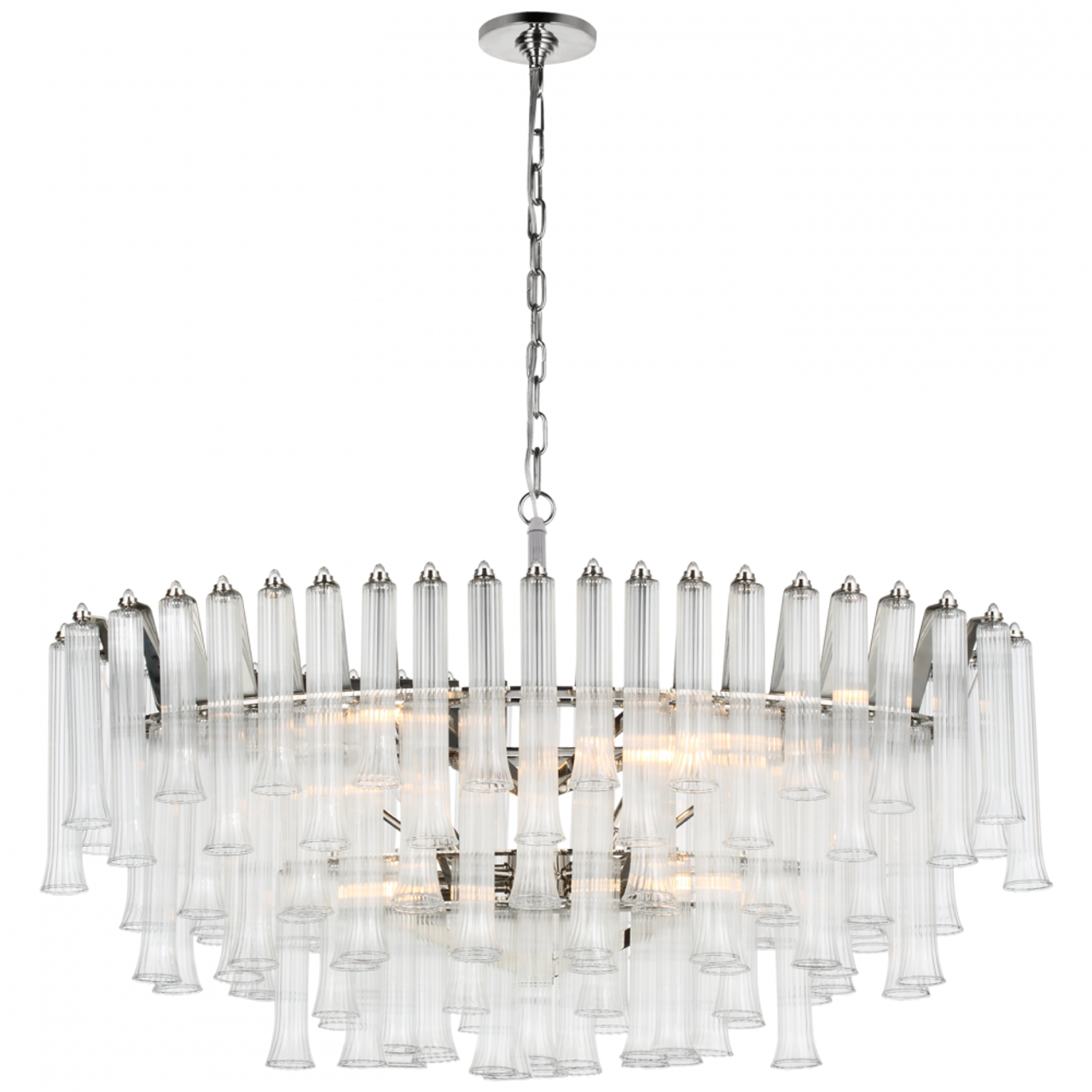 Lorelei X-Large Oval Chandelier, 8-Light, Polished Nickel, 20.25"W (JN 5255PN-CG CX32W)