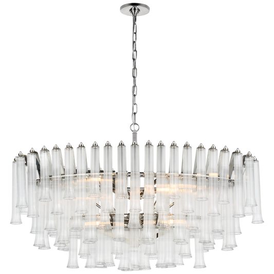 Lorelei X-Large Oval Chandelier, 8-Light, Polished Nickel, 20.25"W (JN 5255PN-CG CX32W)