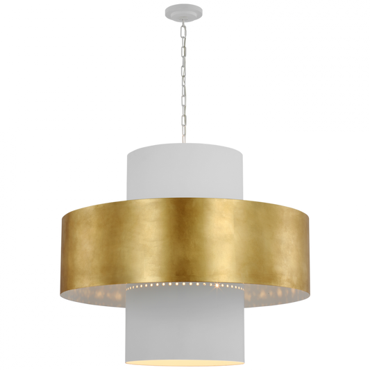 Chalmette Pendant - Plaster White and Gild 31.5"