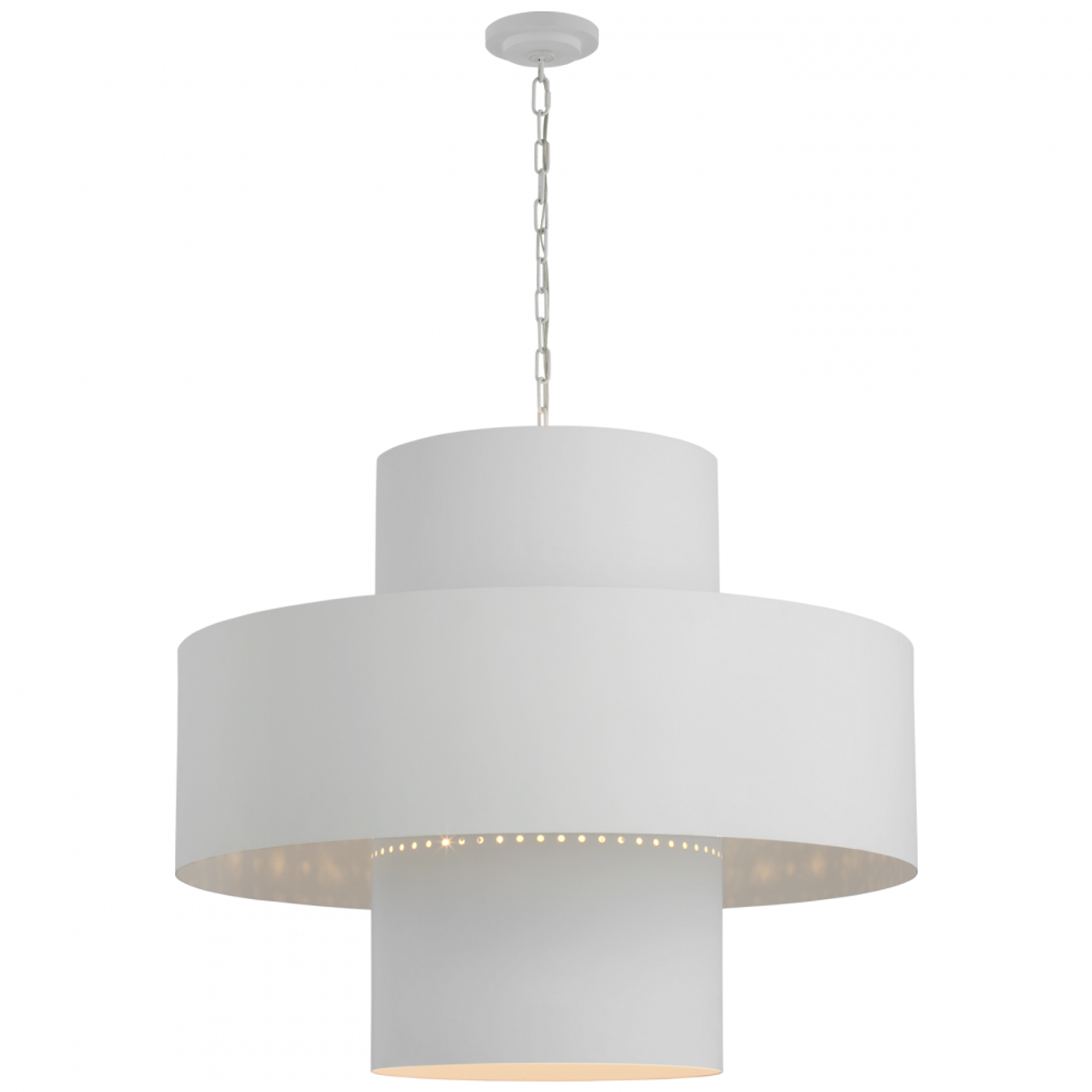 Chalmette Layered Pendant - Plaster White 31"5