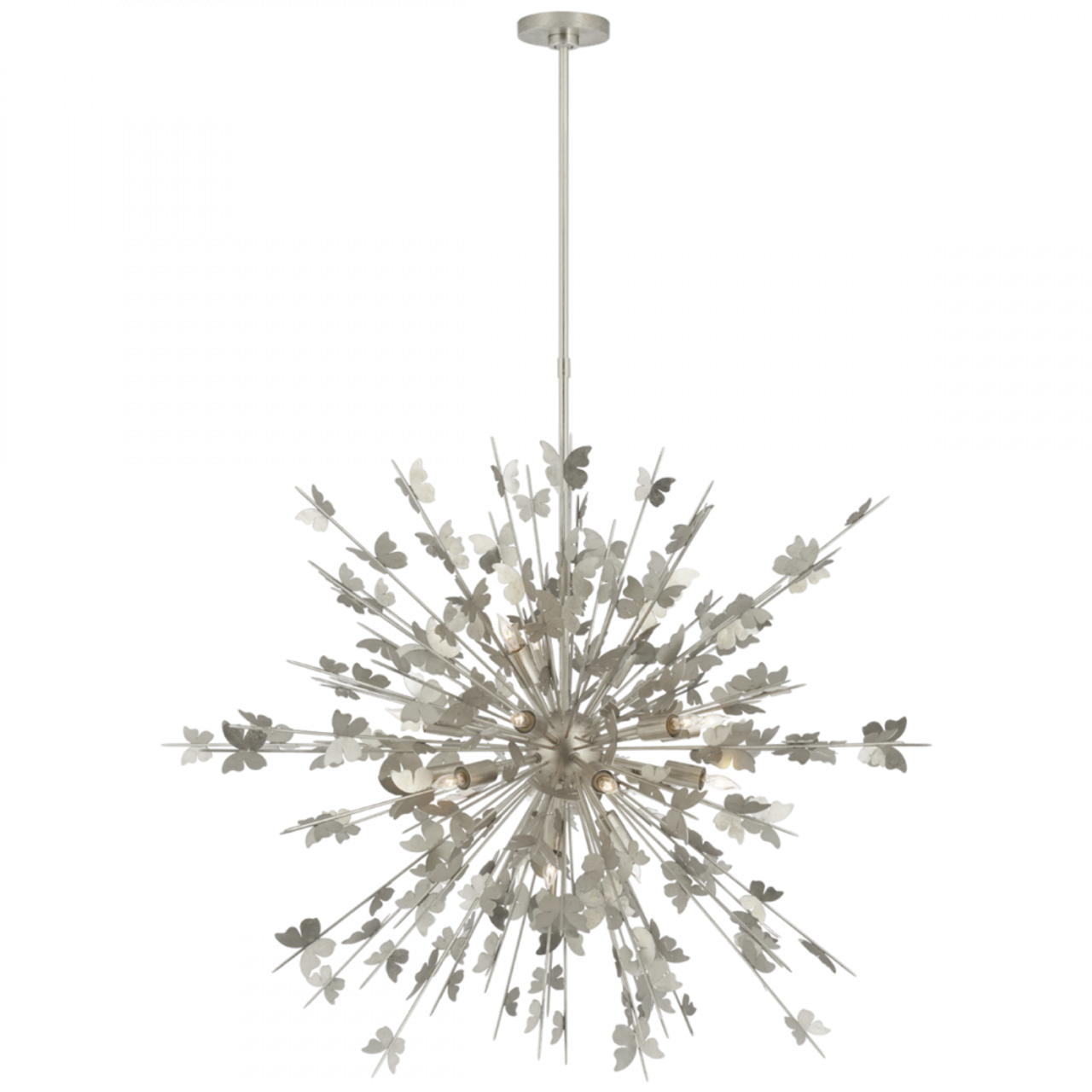 Farfalle Chandelier, 18-Light, Burnished Silver Leaf, 40"W (JN 5502BSL CTXJE)