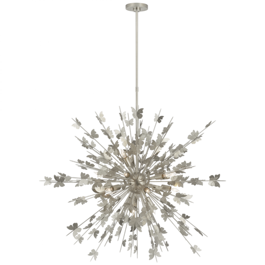 Farfalle Chandelier, 18-Light, Burnished Silver Leaf, 40"W (JN 5502BSL CTXJE)