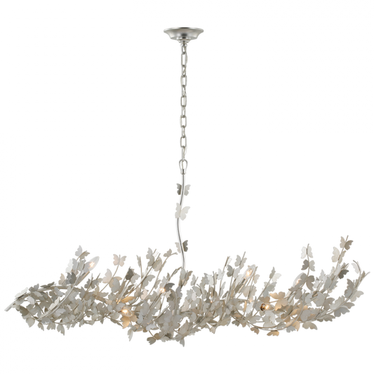 Farfalle Large Linear Chandelier - Burnished Silver Leaf