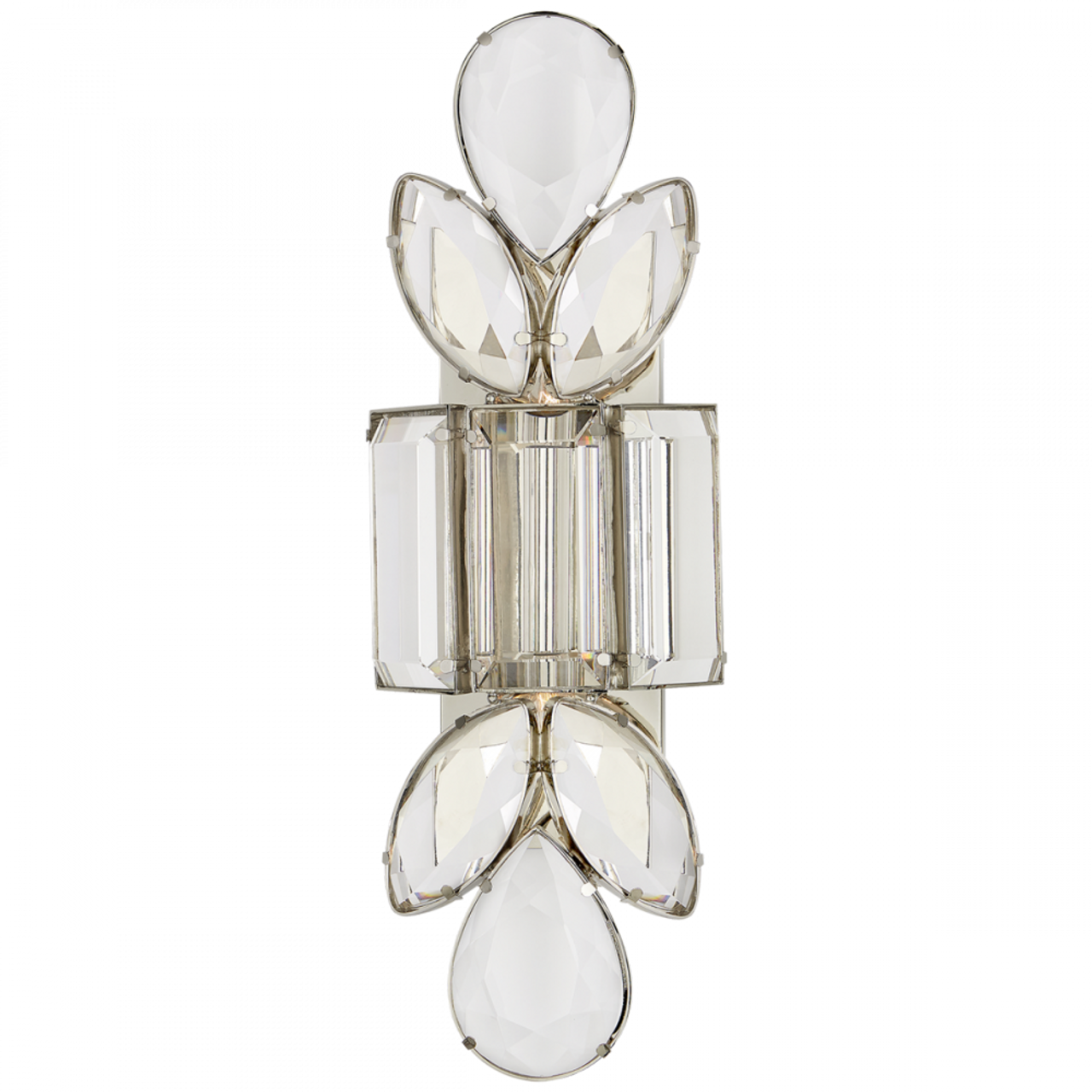 Lloyd Wall Sconce, 2-Light, Jeweled, Polished Nickel, Clear Glass, 18.5"H (KS 2017PN-CG CHUHT)