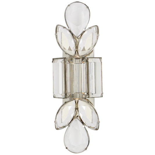 Lloyd Wall Sconce, 2-Light, Jeweled, Polished Nickel, Clear Glass, 18.5"H (KS 2017PN-CG CHUHT)