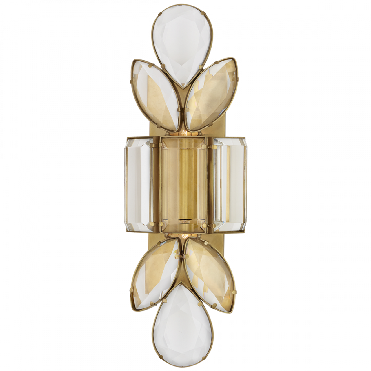 Lloyd Wall Sconce, 2-Light, Jeweled, Soft Brass, Clear Glass, 18.5"H (KS 2017SB-CG CHUHU)