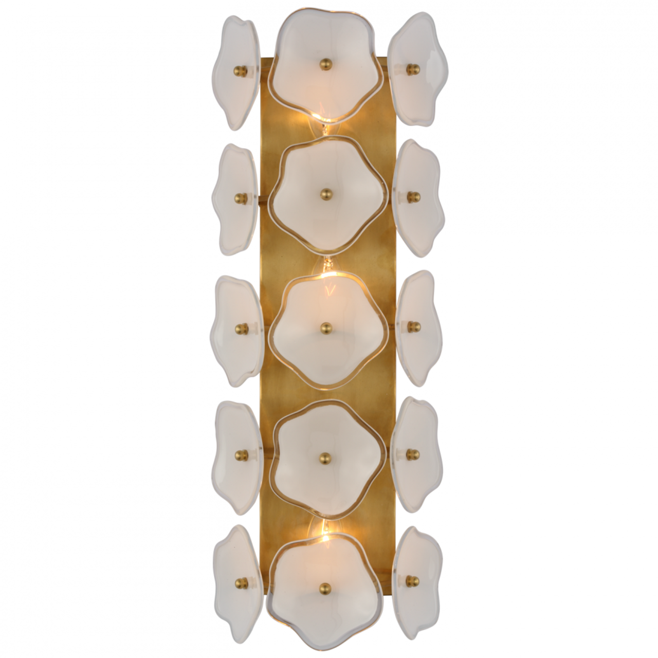 Leighton Wall Sconce, 3-Light, Soft Brass, Cream Tinted Glass, 20.5"H (KS 2066SB-CRE CU4CD)