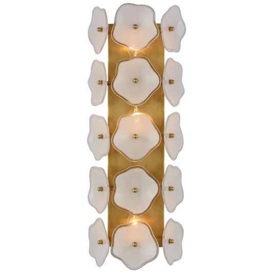 Leighton Wall Sconce, 3-Light, Soft Brass, Cream Tinted Glass, 20.5"H (KS 2066SB-CRE CU4CD)