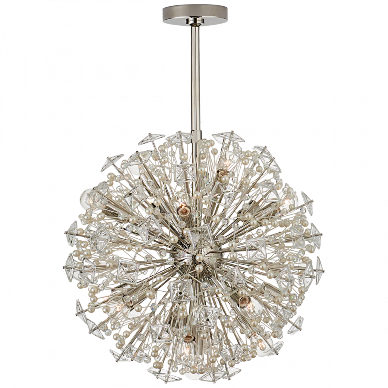 Dickinson Chandelier, 17-Light, Polished Nickel, 22.25"W (KS 5005PN-CG CLY2Q)