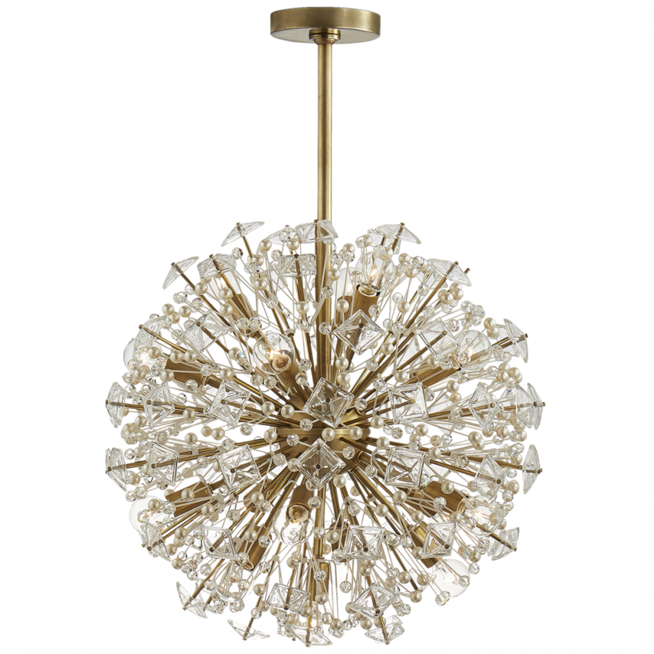 Dickinson Chandelier, 17-Light, Soft Brass, 22.25"W (KS 5005SB-CG 2V1UT)