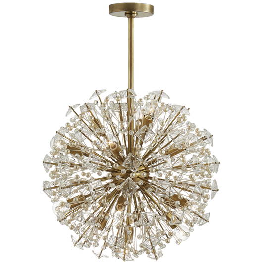 Dickinson Chandelier, 17-Light, Soft Brass, 22.25"W (KS 5005SB-CG 2V1UT)