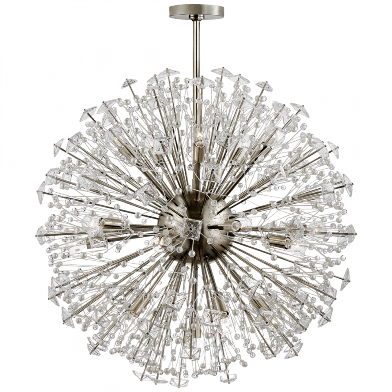 Dickinson Chandelier, 21-Light, Polished Nickel, 32"W (KS 5006PN-CG CLZ1C)