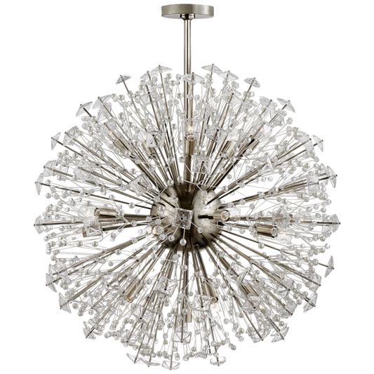 Dickinson Chandelier, 21-Light, Polished Nickel, 32"W (KS 5006PN-CG CLZ1C)