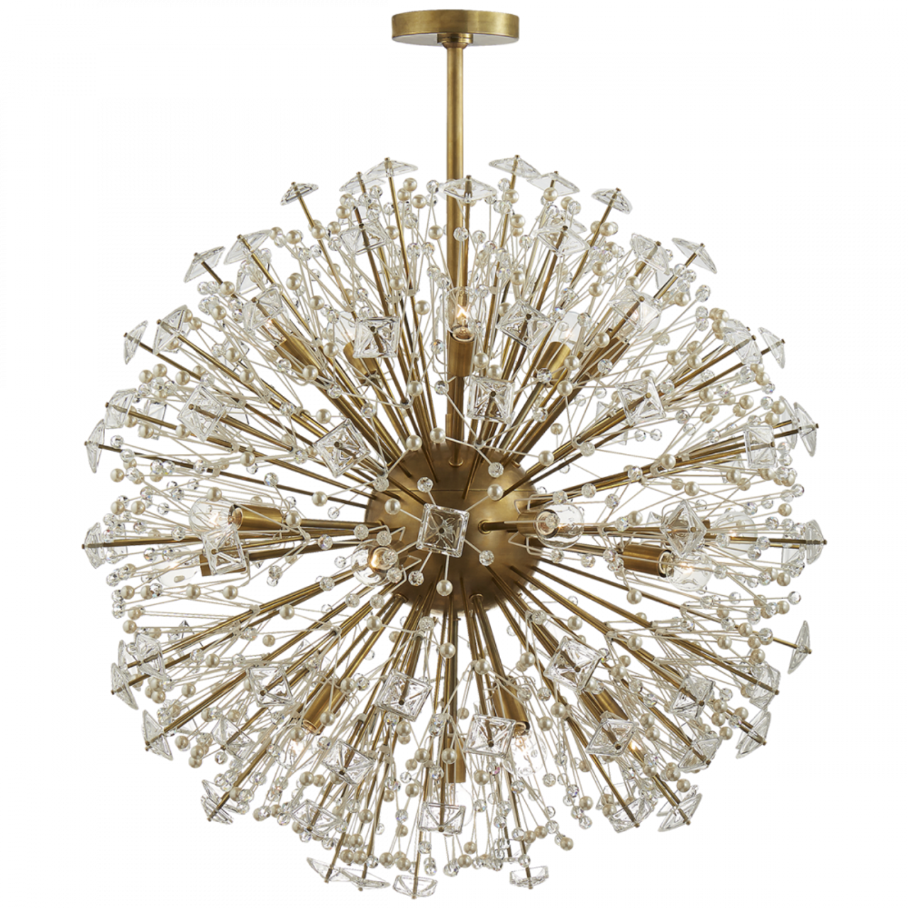 Dickinson Chandelier, 21-Light, Soft Brass, 32"W (KS 5006SB-CG 2V2V8)