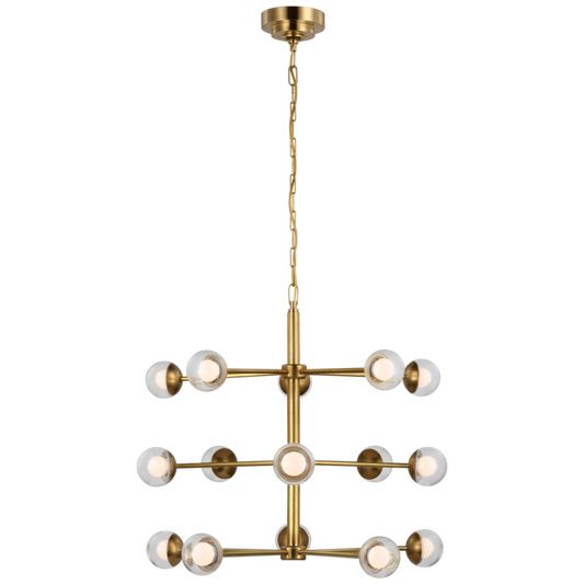 Alloway Small Barrel Chandelier - Soft Brass