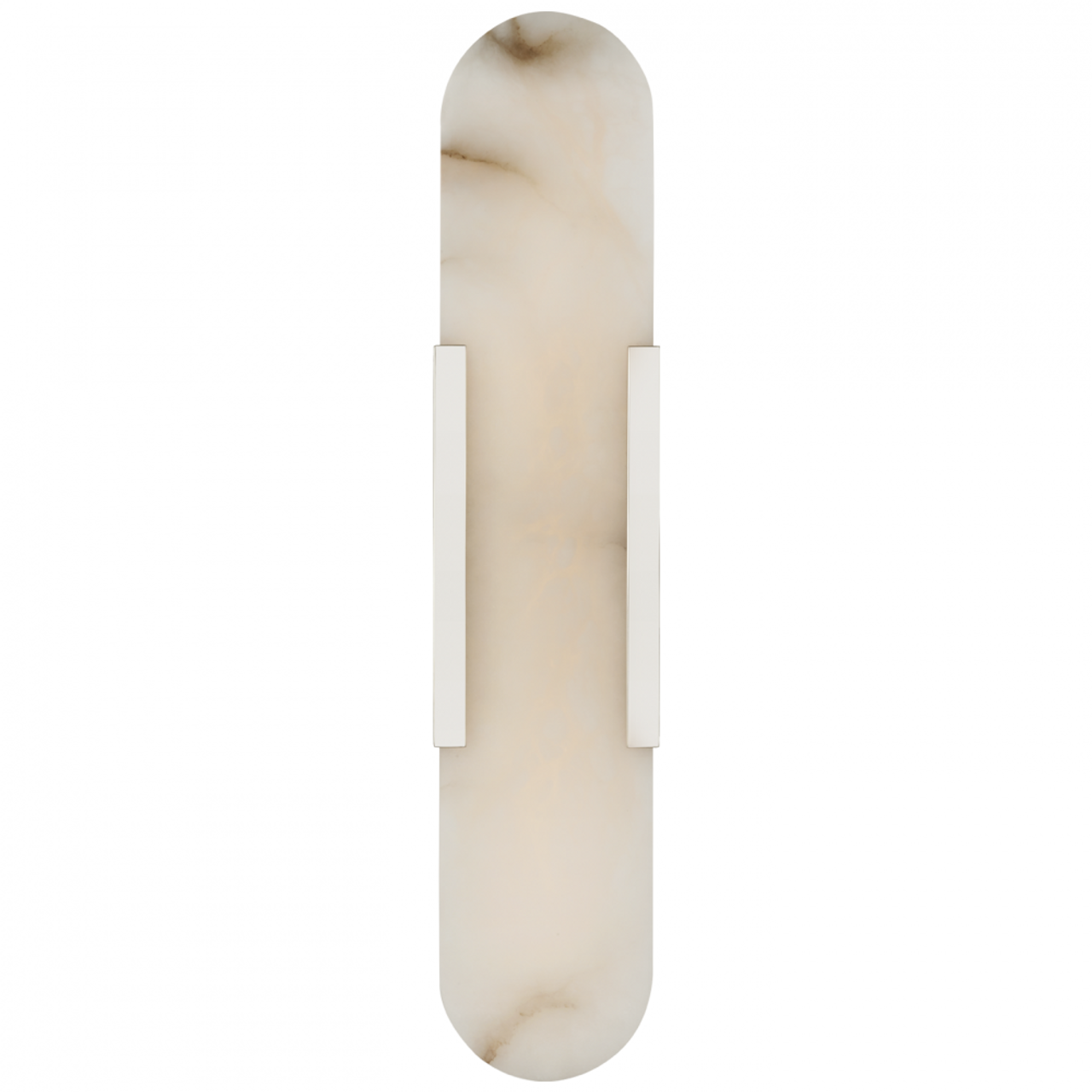 Melange Elongated Sconce, 1-Light, LED, Polished Nickel, Alabaster Shade, 20"H (KW 2018PN-ALB D01UU)