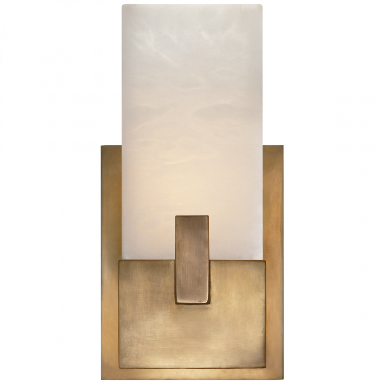 Covet Short Clip Bath Wall Sconce, 1-Light, Antique-Burnished Brass, Alabaster Shade, 10.75"H (KW 2113AB-ALB 2UZW0)