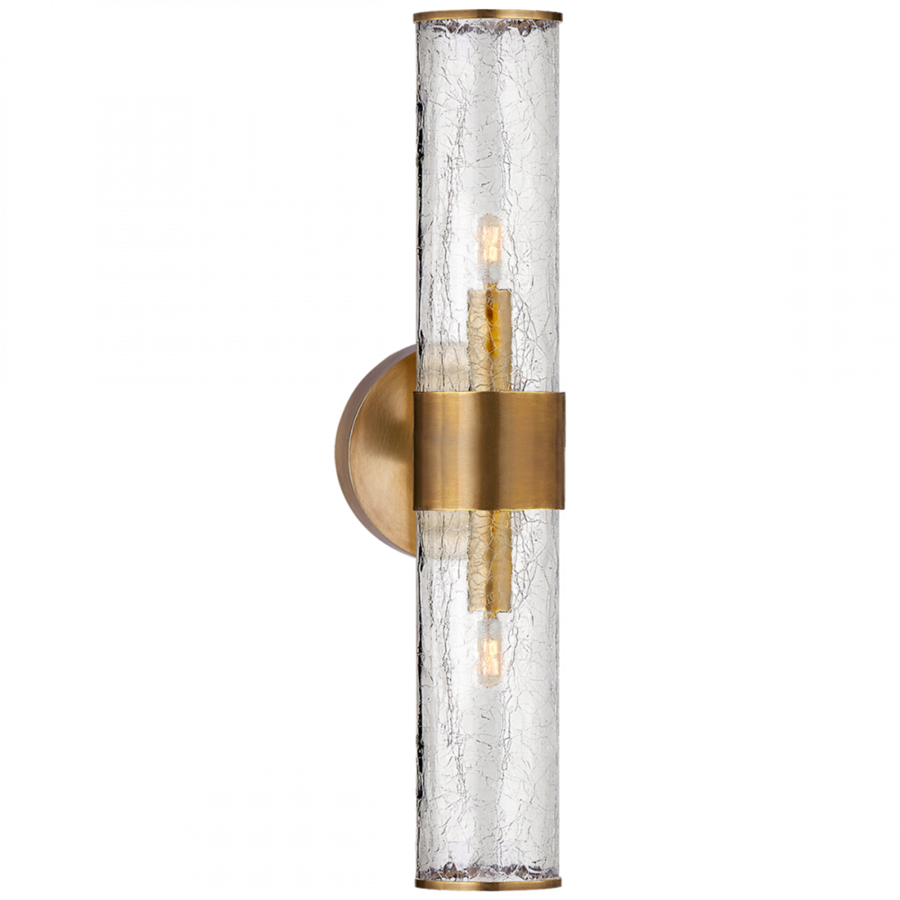 Liaison Bathroom Wall Sconce, 2-Light, Antique Burnished Brass, Crackle Glass, 22"H (KW 2118AB-CRG 2V8MH)