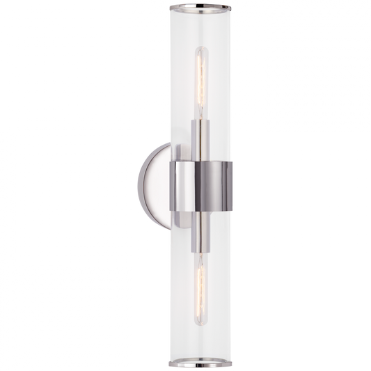 Liaison Medium Wall Sconce, 2-Light, Polished Nickel, 22"H (KW 2118PN-CG CX21Z)