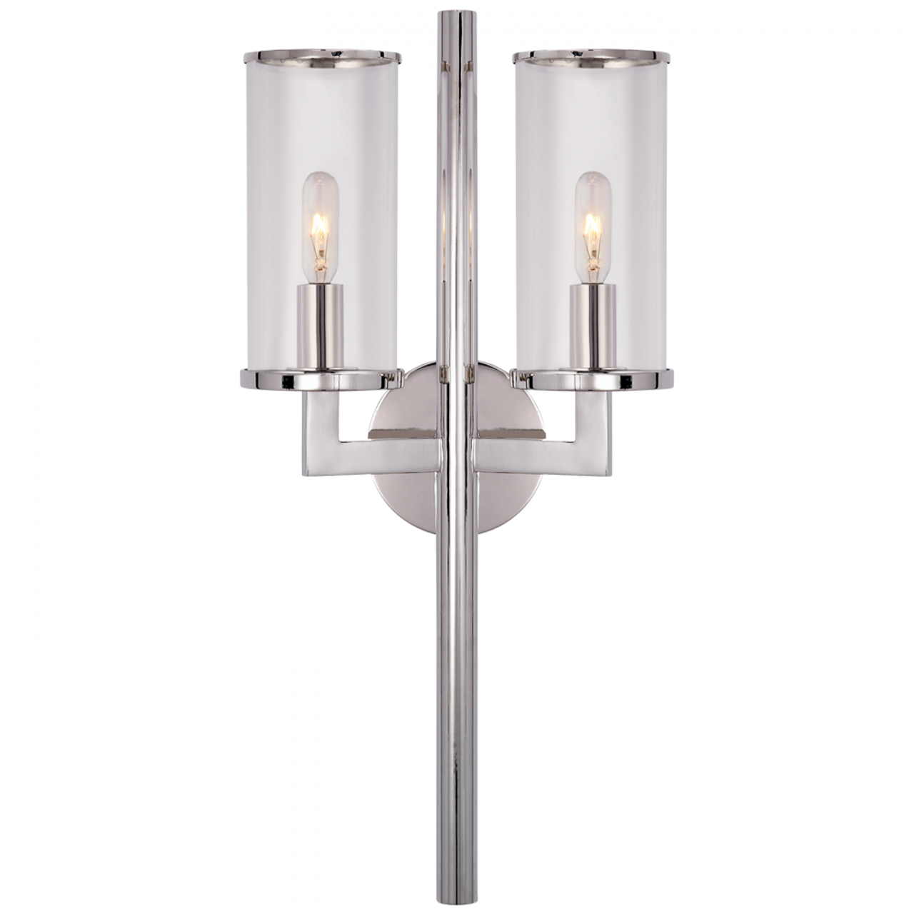 Liaison Double Wall Sconce, 2-Light, Polished Nickel, 19"H (KW 2201PN-CG CX411)