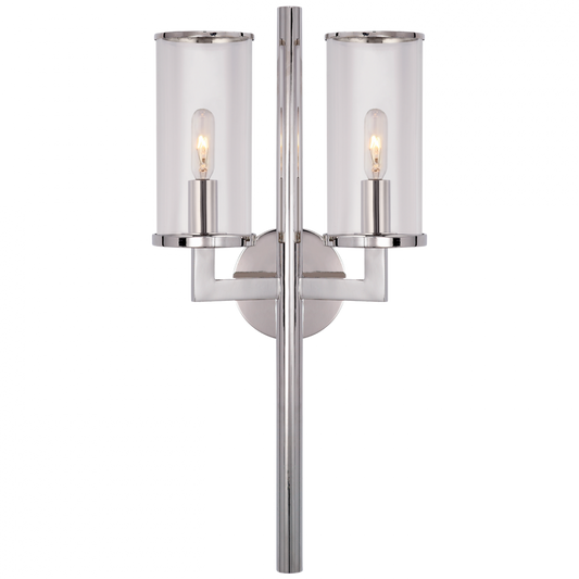 Liaison Double Wall Sconce, 2-Light, Polished Nickel, 19"H (KW 2201PN-CG CX411)