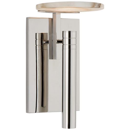 Melange Wall Sconce, Floating Disc, LED, Polished Nickel, Alabaster, 10.75"H (KW 2610PN-ALB CPUV3)