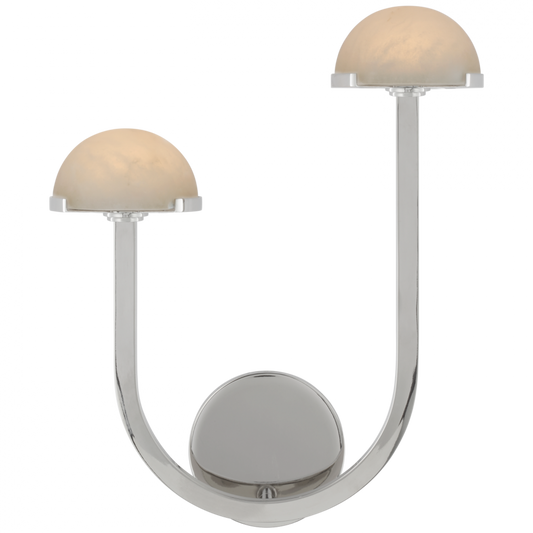 Pedra Assymetrical Left Wall Sconce, 1-Light, LED, Polished Nickel, 15"H (KW 2624PN-ALB CX23Q)