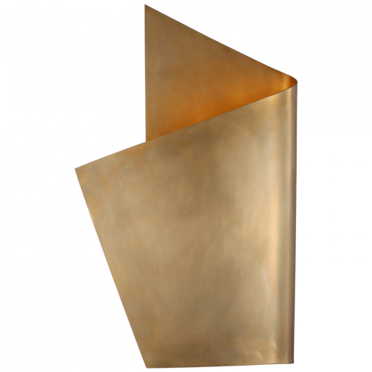 Piel Left Wrapped Wall Sconce, 1-Light, LED, Antique-Burnished Brass, 19"H (KW 2632AB CU3C5)