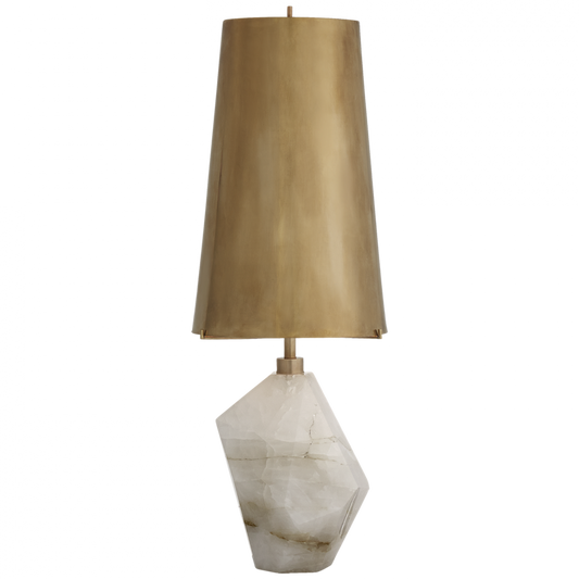 Halcyon Accent Table Lamp, 1-Light, Natural Quartz Stone, Antique Brass Shade, 25"H (KW 3012Q-AB 2V3T0)