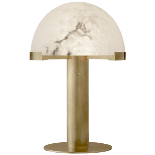 Melange Desk Lamp, 1-Light, Antique Burnished Brass, Alabaster Shade, 18"H (KW 3109AB-ALB 2V6QE)