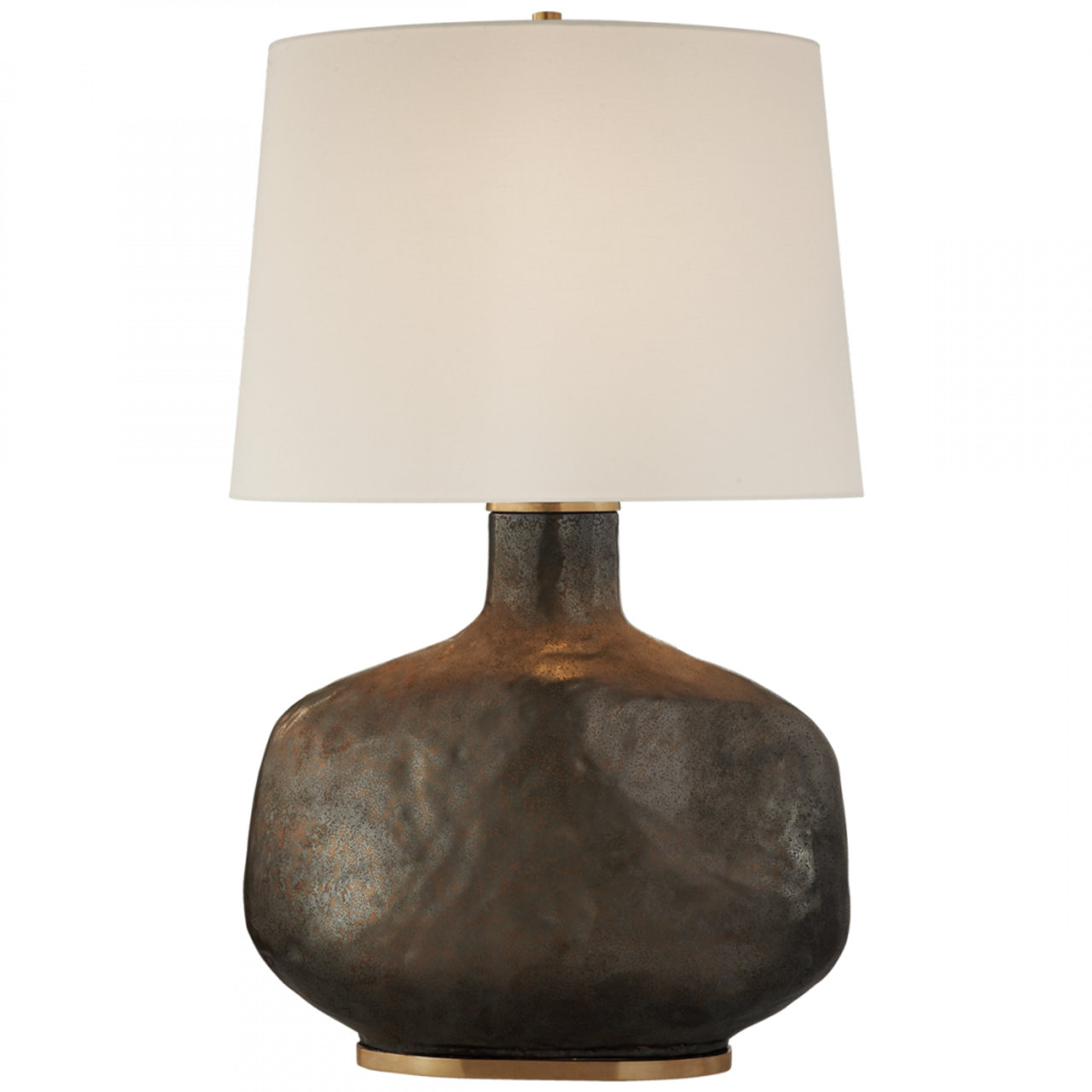 Beton Table Lamp, 1-Light, Crystal Bronze, Linen Oval Shade, 35"H (KW 3614CBZ-L 2V6QP)