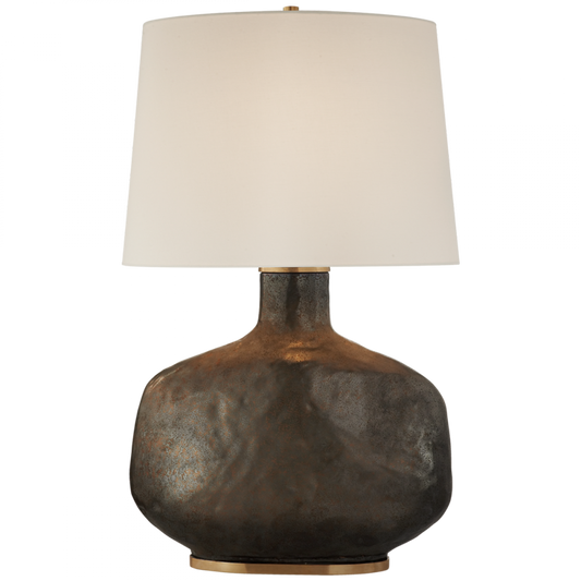 Beton Table Lamp, 1-Light, Crystal Bronze, Linen Oval Shade, 35"H (KW 3614CBZ-L 2V6QP)