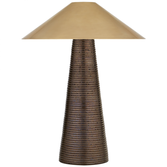 Miramar Accent Lamp, 3-Light, Crystal Bronze, Antique Burnished Brass Shade, 21.25"H (KW 3660CBZ-AB CLW6N)