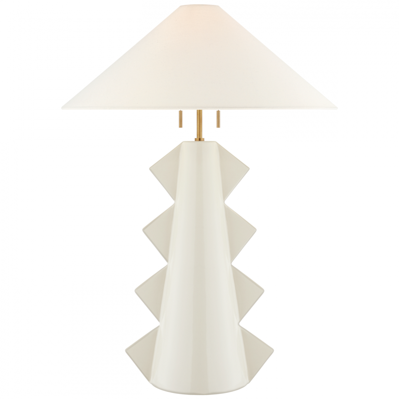 Senso Large Table Lamp, 2-Light, Ivory, Linen Shade, 33"H (KW 3681IVO-L CTVHU)