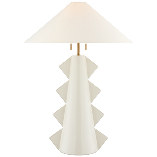 Senso Large Table Lamp, 2-Light, Ivory, Linen Shade, 33"H (KW 3681IVO-L CTVHU)