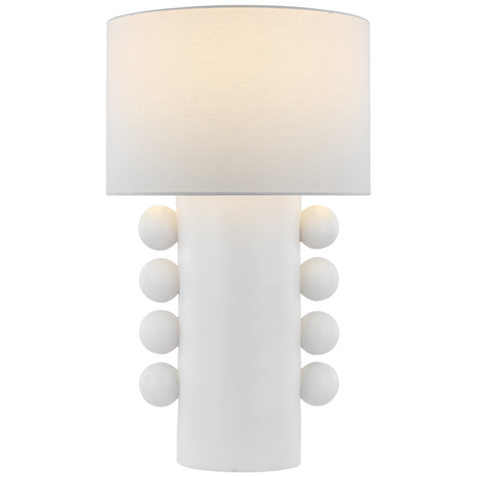 Tiglia Tall Table Lamp, 1-Light, Plaster White, Linen Shade, 31"H (KW 3687PW-L CX03E)