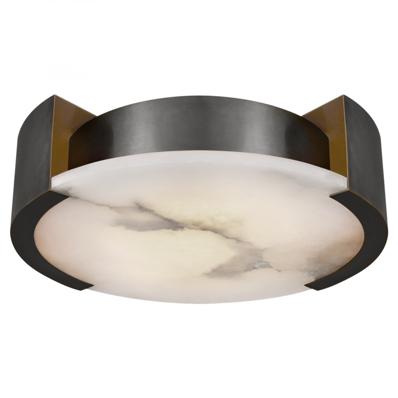 Melange Flush Mount, 2-Light, Bronze, Alabaster, 17"W (KW 4013BZ 2N4CW)