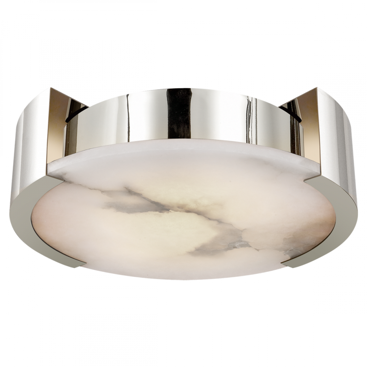 Melange Flush Mount, 2-Light, Polished Nickel, Alabaster, 17"W (KW 4013PN CLU7Q)