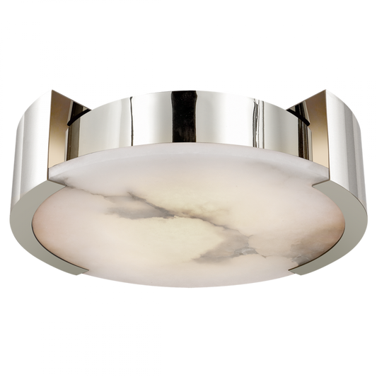 Melange Flush Mount, 2-Light, Polished Nickel, Alabaster, 17"W (KW 4013PN CLU7Q)