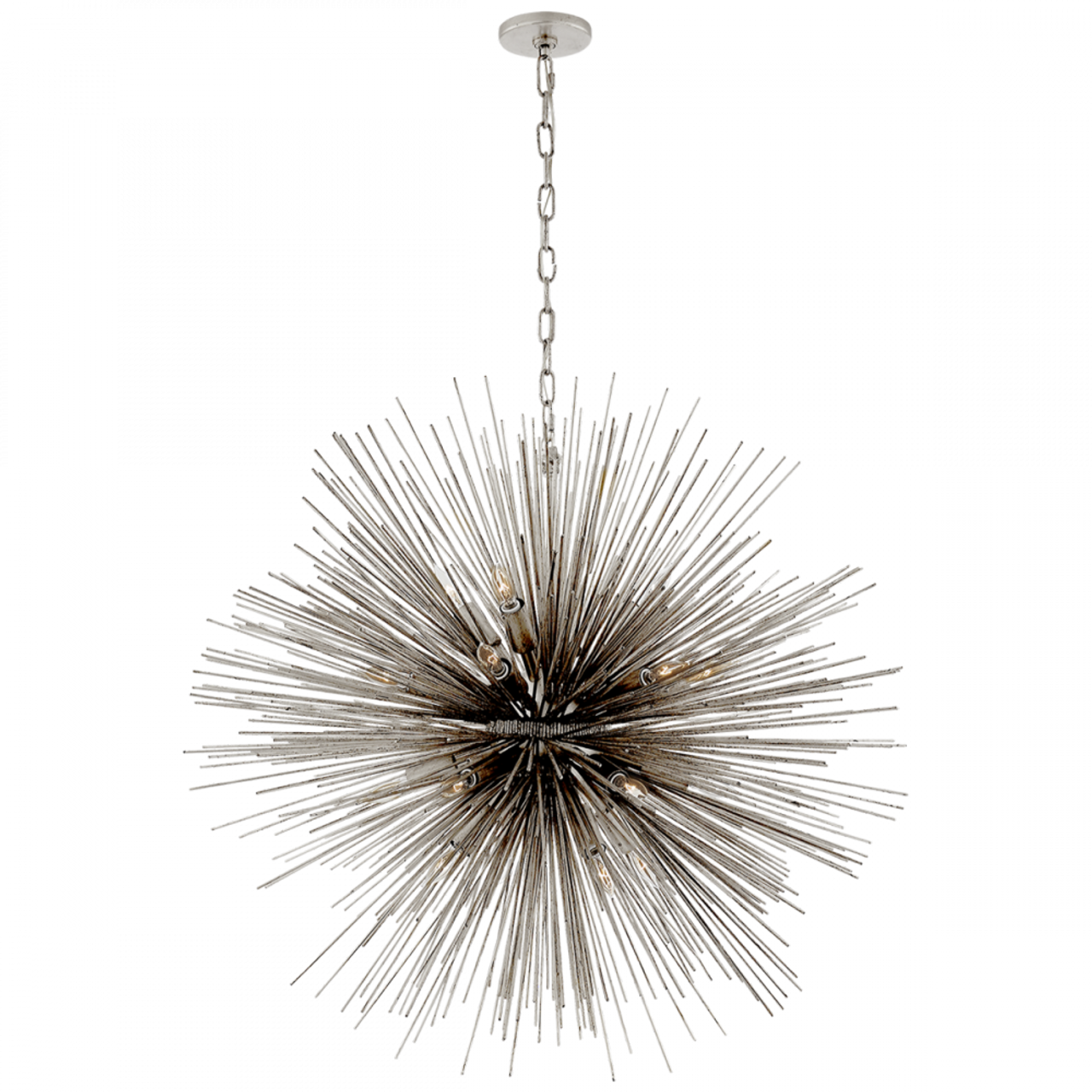 Strada Chandelier, 20-Light, Burnished Silver Leaf, 40.25"W (KW 5072BSL 2UZWM)