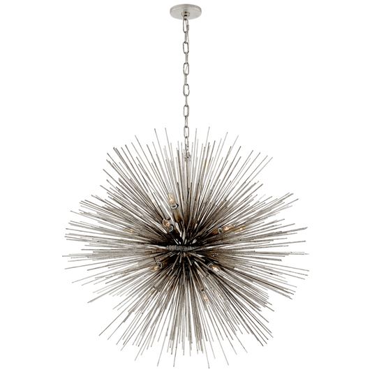 Strada Chandelier, 20-Light, Burnished Silver Leaf, 40.25"W (KW 5072BSL 2UZWM)