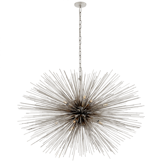 Strada Chandelier, 20-Light, Burnished Silver Leaf, 50"W (KW 5075BSL 2UZWR)