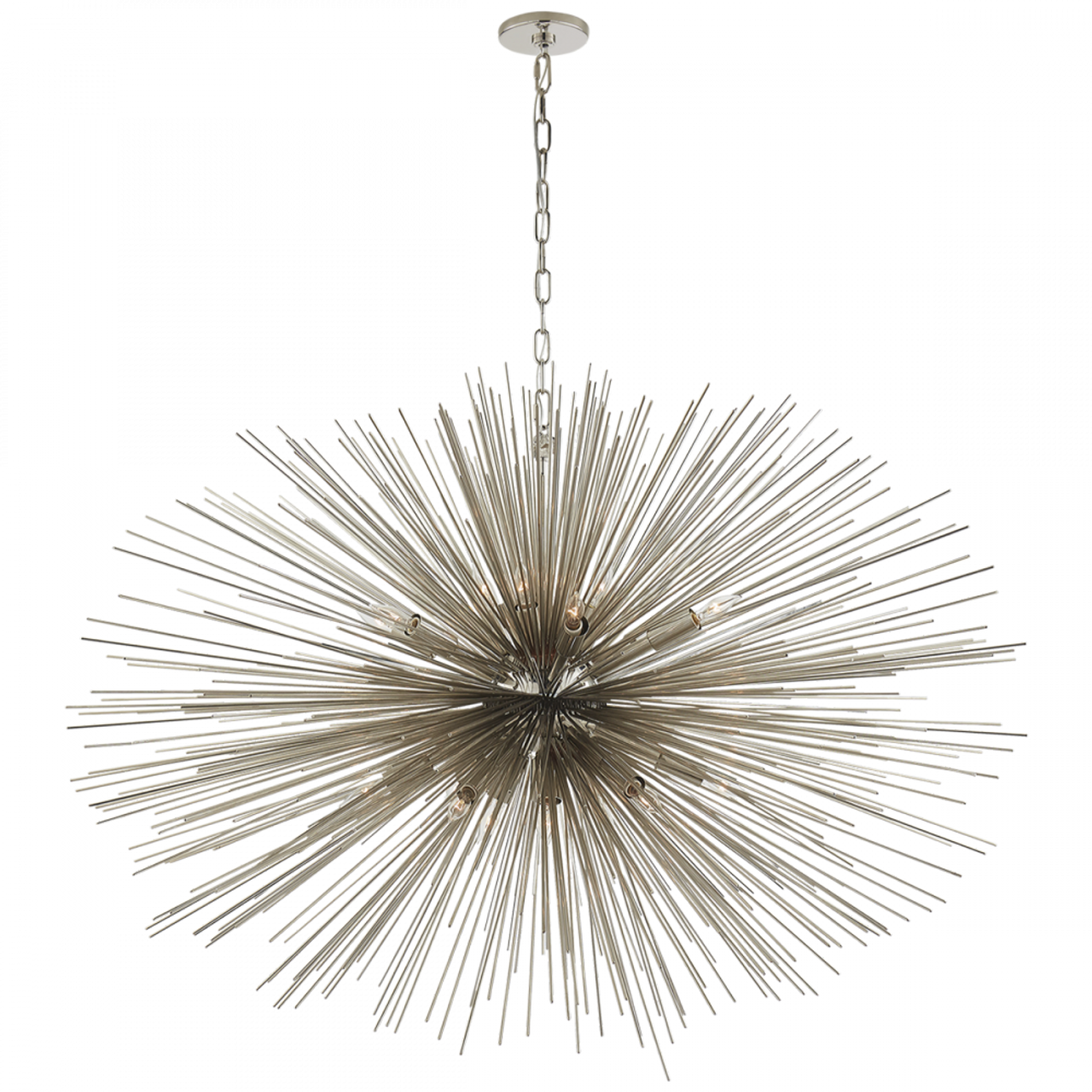 Strada Chandelier, 20-Light, Polished Nickel, 50"W (KW 5075PN 2UZWU)