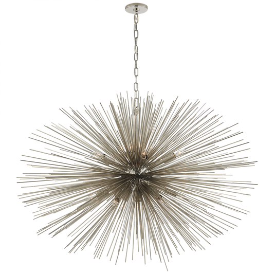 Strada Chandelier, 20-Light, Polished Nickel, 50"W (KW 5075PN 2UZWU)