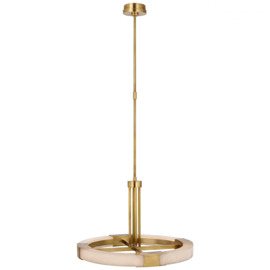 Covet Medium Ring Chandelier, 1-Light, LED, Antique-Burnished Brass, Alabaster, 24"W (KW 5138AB/ALB D01UJ)