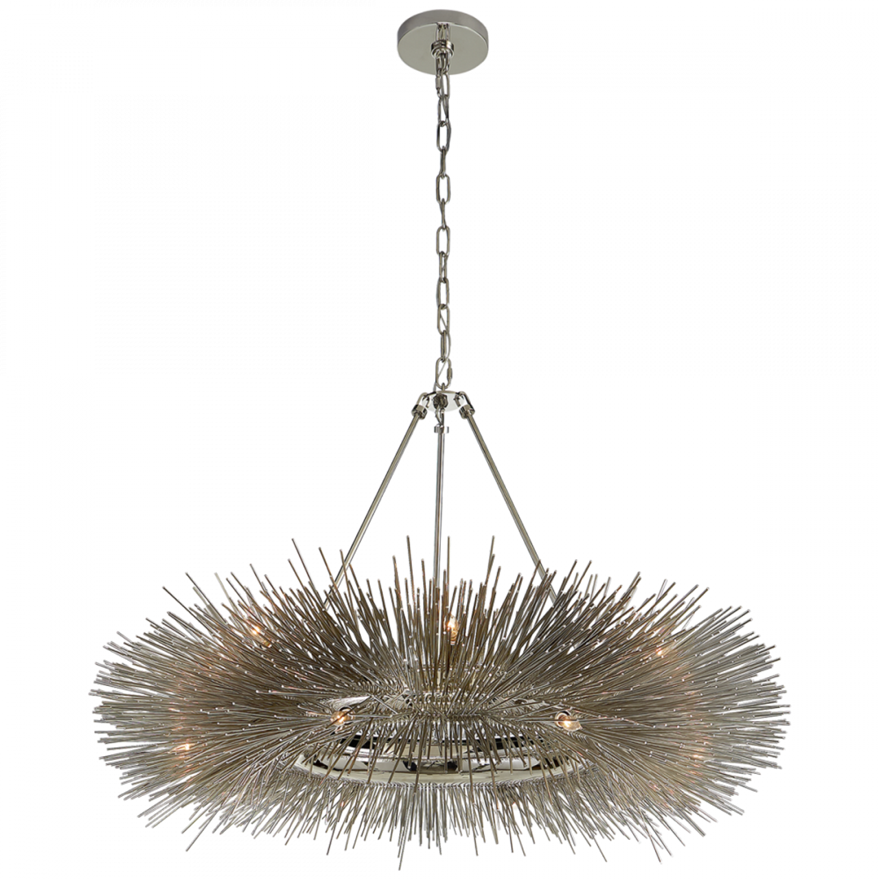 Strada Chandelier, 16-Light, Polished Nickel, 40"W (KW 5181PN 2V8NL)