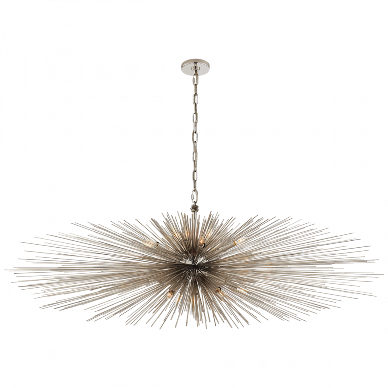 Strada Linear Chandelier, 16-Light, Polished Nickel, 60"W (KW 5182PN CLY53)