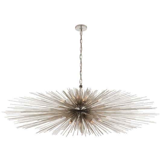 Strada Linear Chandelier, 16-Light, Polished Nickel, 60"W (KW 5182PN CLY53)